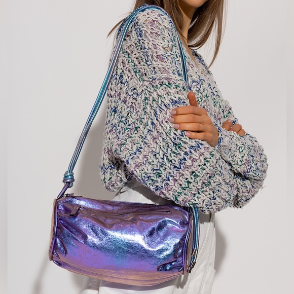 ISABEL MARANT BAG PURPLE METALLIC LEATHER BNWT HTF SOLD OUT EVERYWHERE - Picture 2 of 14